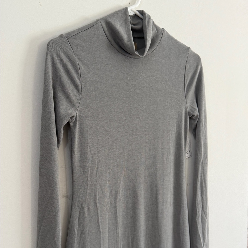 NWT Free People Free-est Women's XS Good Feels Mock Neck Midi Dress Gray Tube - Picture 4 of 11